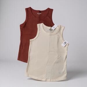 Old navy 2 pack tank top white & maroon kids size 6